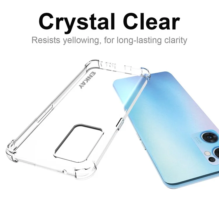Enkay-hut Prince Clear Phone Case Für Oppo Reno7 5G (Global), Vier-corner-schocksicheres Weiches Tpu-schutzabdeckung Mit Anti-schlupf-streifen