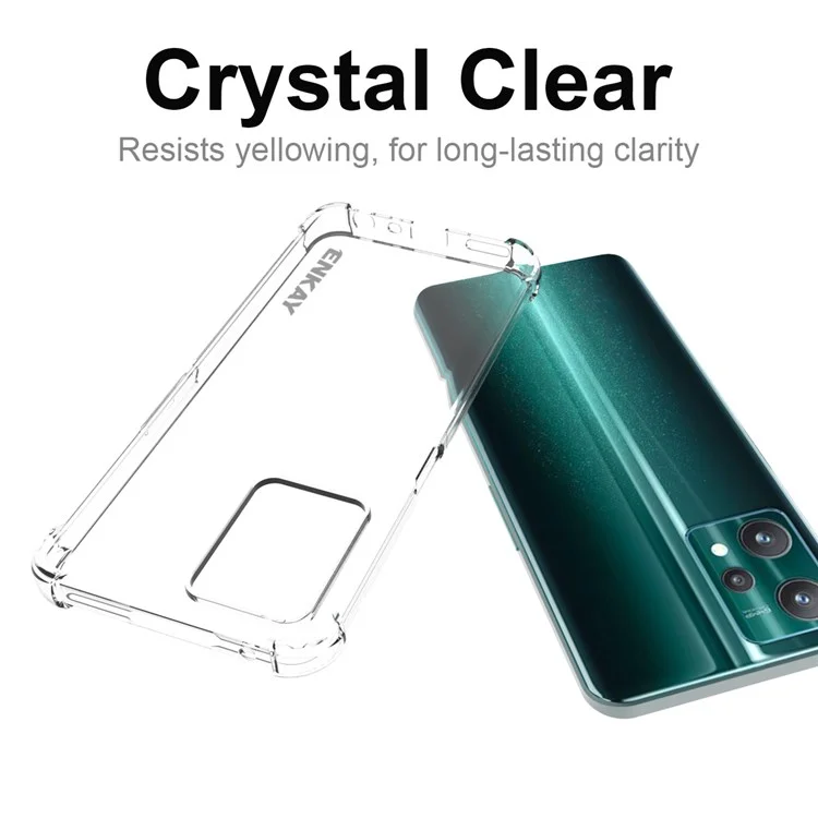 ENKAY HAT PRINCE for Realme 9 Pro 5G / 9 5G / V25 Transparent Flexible TPU Case Anti-slip Edge Reinforced Corners Protection Phone Cover