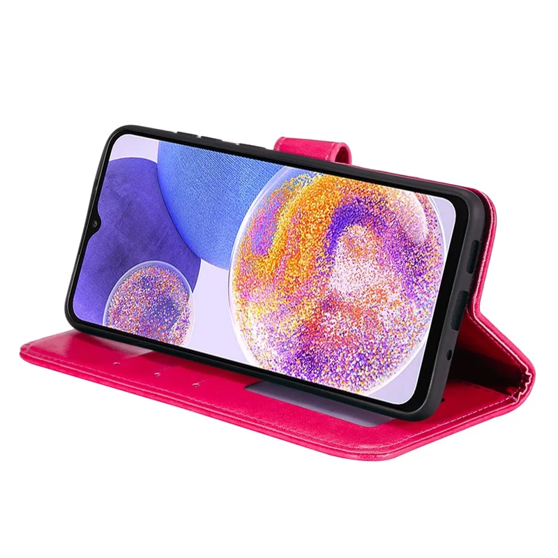 For Oppo A16/A16s/A54s Mandala Flower Imprinted PU Leather Phone Cover Shockproof Wallet Stand Case with Strap - Rose