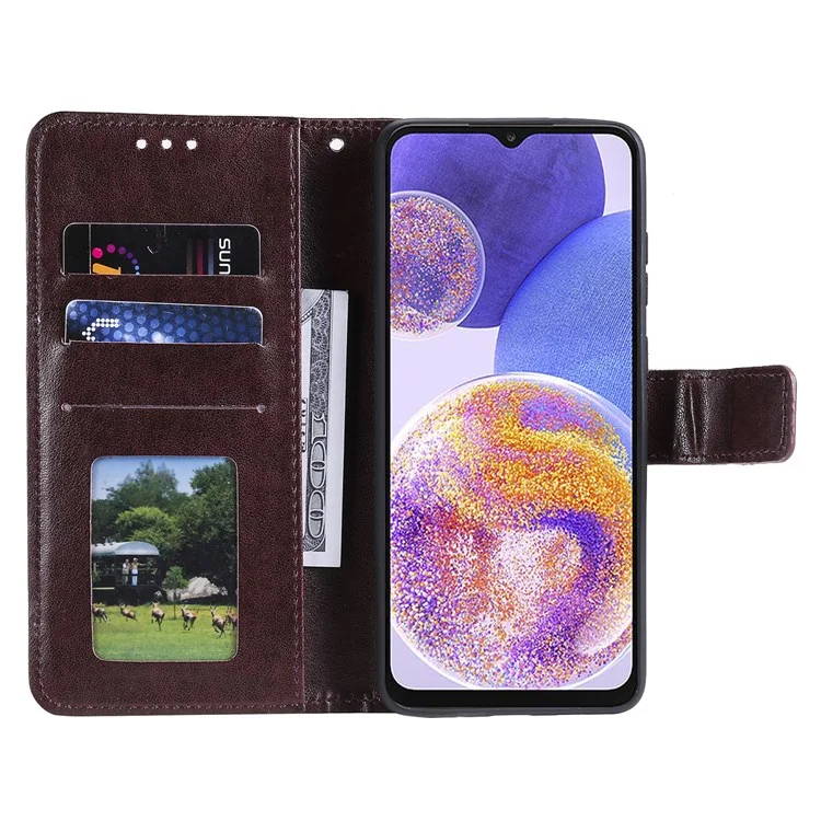 Para Oppo A16/a16s/a54s Mandala Flor Impresso Pelo Pelo de Capelo Pelo Capa de Choqueta de Choque Casa Com Altura - Castanho