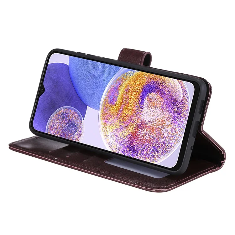 Para Oppo A16/a16s/a54s Mandala Flor Impresso Pelo Pelo de Capelo Pelo Capa de Choqueta de Choque Casa Com Altura - Castanho