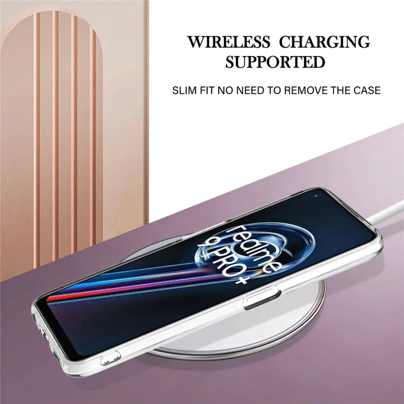 For Realme 9 Pro+ Case Splicing IMD Marble Pattern Electroplated TPU Back Cover - Light Purple