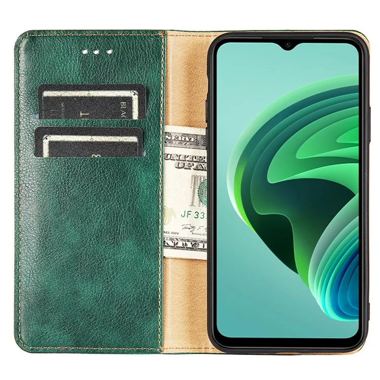 Shockproof Wallet Case for Oppo Find X5 Anti-drop PU Leather Folio Flip Cover Magnetic Closure Phone Protector with Stand - Green