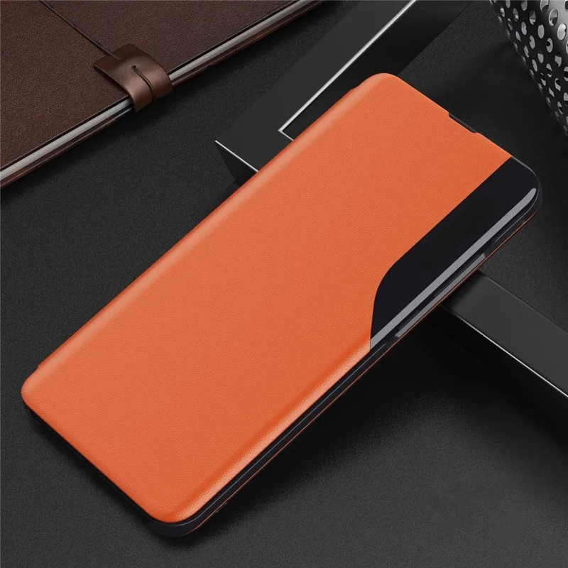 For Oppo Find X5 Phone Case Folio Flip PU Leather Stand Cover - Orange