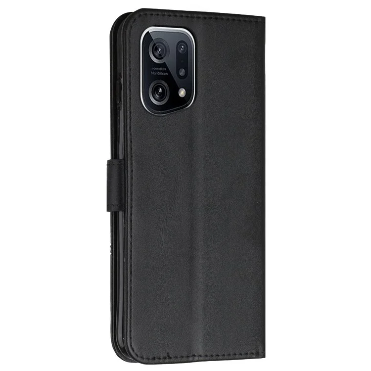 Per Oppo Trova X5 Copertina Per il Portafoglio di Design Per Cuciture PU Peibile Puili Per Visuali - Nero