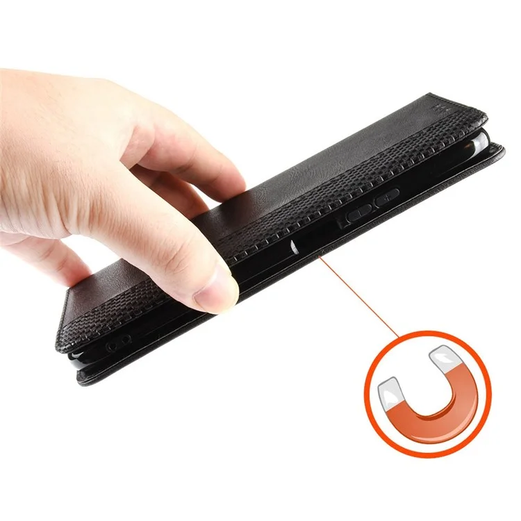 Für Oppo Reno7 5G (Global)/Find X5 Lite Schutzhülle Mosaik bedruckt Retro-Leder-Magnetschalen-Standfunktion Handyhülle - Schwarz