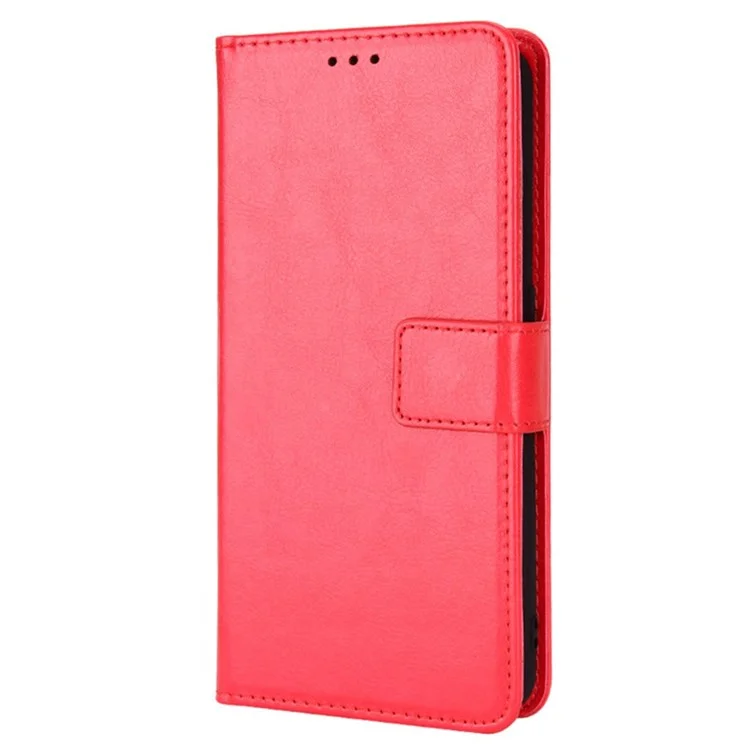 Для Oppo Reno7 5G (Global)/Find X5 Lite Magnetic Closure Chore Case Cute Folio Flip Cover Crazy Horse Texture Shell с Ремешком - Красный