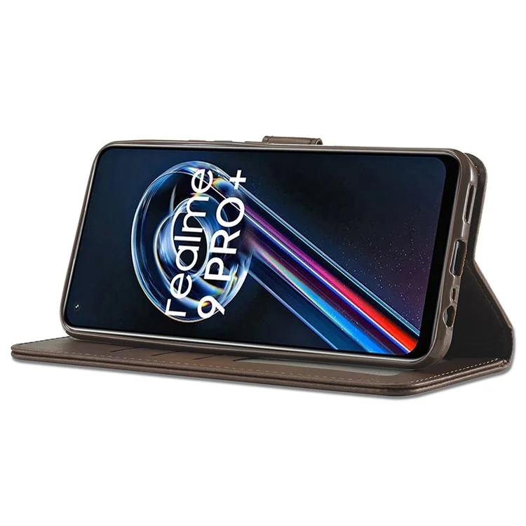LC.IMEEKE for Realme OnePlus Nord 2 Lite 5G / CE 2 Lite 5G / 9 Pro 5G / 9 5G / V25 PU Leather Cover Stand Wallet Phone Case - Brown