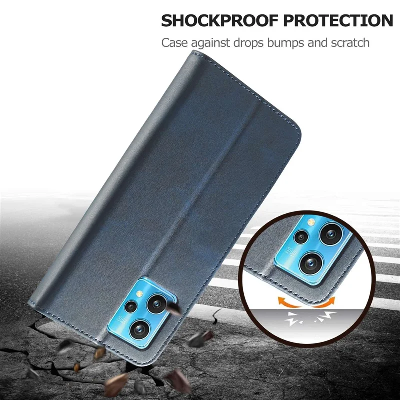 LC.IMEEKE custodia in pelle PU con supporto e portafoglio per Realme OnePlus Nord 2 Lite 5G / CE 2 Lite 5G / 9 Pro 5G / 9 5G / V25 - Blu