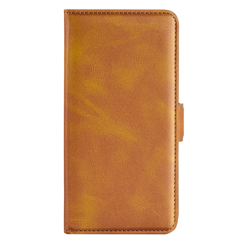 For Realme C31 4G Textured PU Leather Case Dual Magnetic Clasp Wallet Stand Shockproof Phone Case - Yellow
