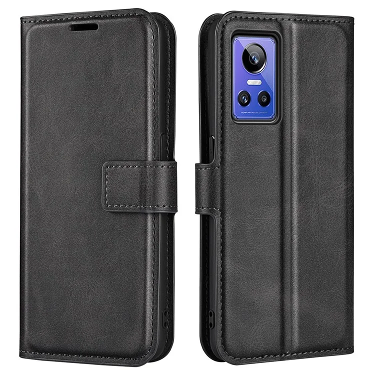 Per Realme GT Neo3 Teo3 PU Tettura PU Squagatore Copper Cover Coperchio Covello Del Paferet - Nero