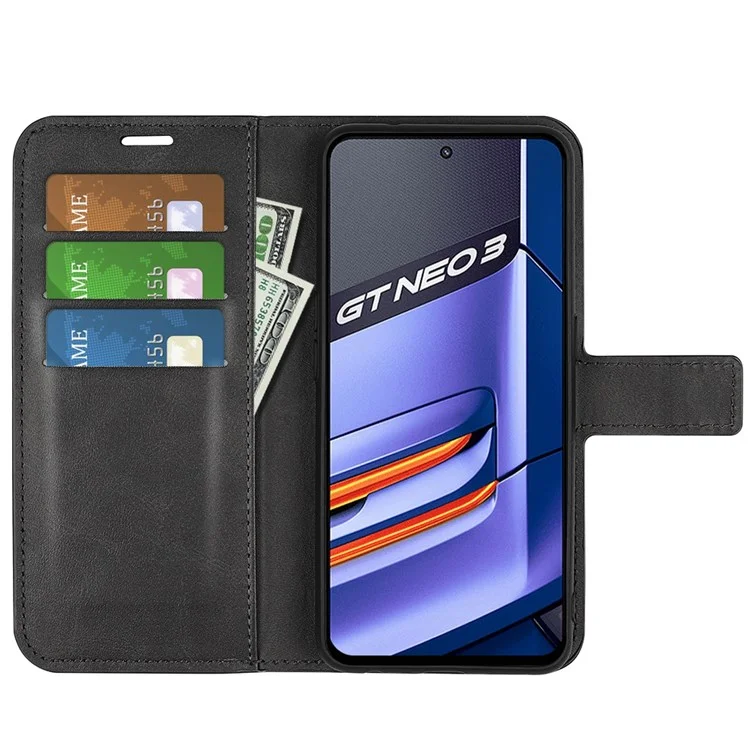 Per Realme GT Neo3 Teo3 PU Tettura PU Squagatore Copper Cover Coperchio Covello Del Paferet - Nero