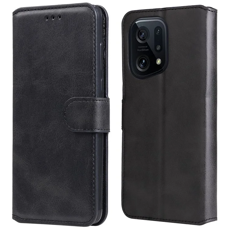 GOKEN Cover Per Oppo Find X5: Custodia Portafoglio In Pelle Con Supporto E Slot Carte (Marrone) - 3