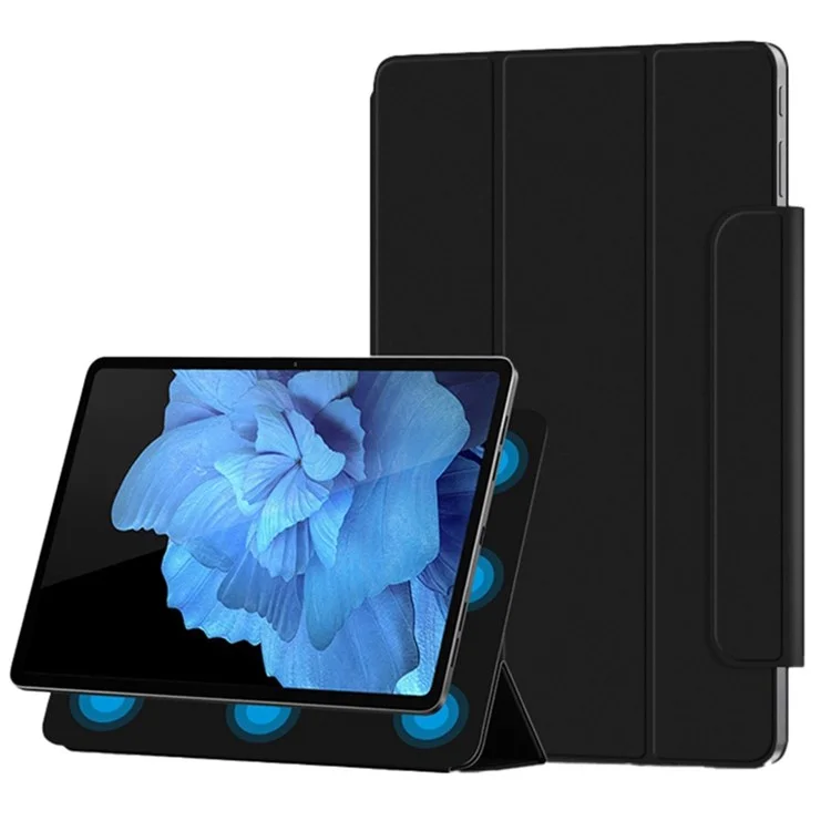 Для Vivo Pad Tri-cold Stand Cute Leather Magnetic Absorption Tablet Case Cover Cover - Черный
