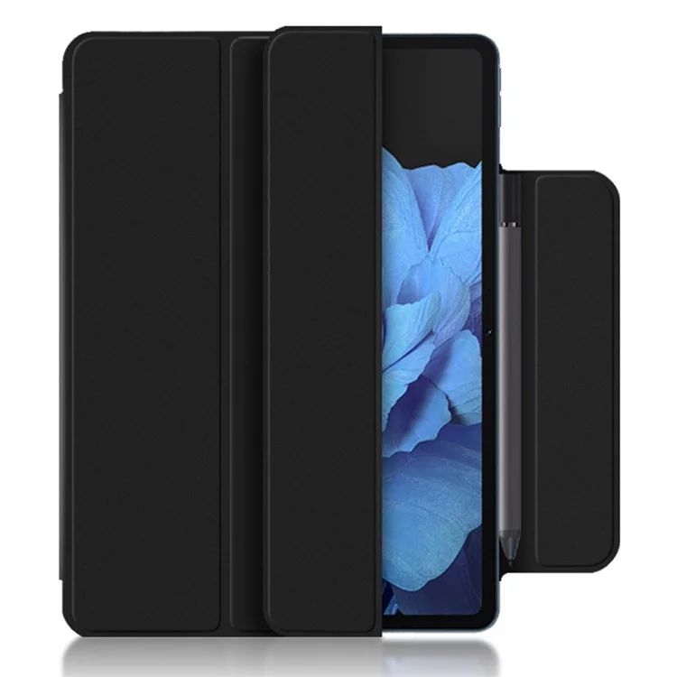 Для Vivo Pad Tri-cold Stand Cute Leather Magnetic Absorption Tablet Case Cover Cover - Черный