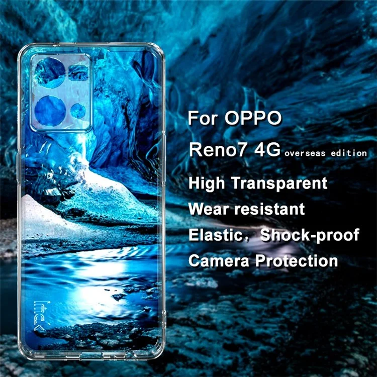 IMAK UX-5 Серия для Oppo Reno7 4G / F21 Pro 4G / Reno8 4G Прозрачный чехол Противоударный мягкий TPU Защитный чехол для телефона