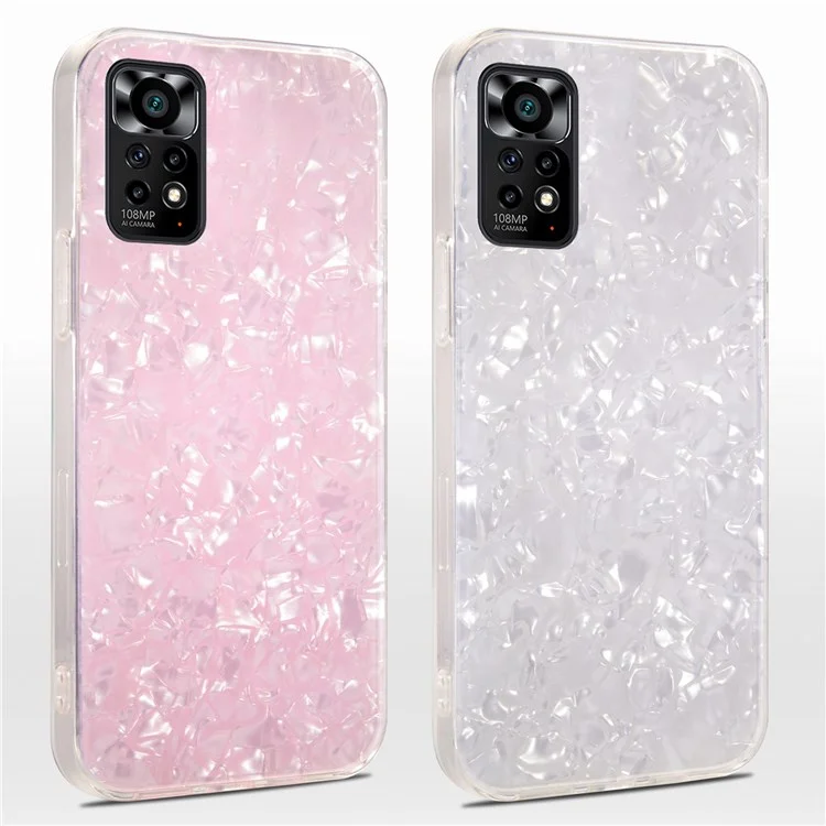 IPAKY for Xiaomi Redmi Note 11 4G (Qualcomm)/Redmi Note 11S 4G IMD Design Phone Case Dual Layer Acrylic Backing + TPU Anti-Scratch Cover - Pink