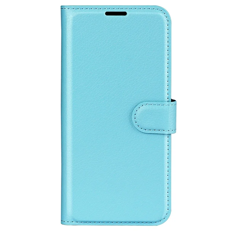 For Oppo A57 (2022) 5G / A77 5G Litchi Texture Magnetic Clasp Phone Cover PU Leather Stand Wallet Case - Blue