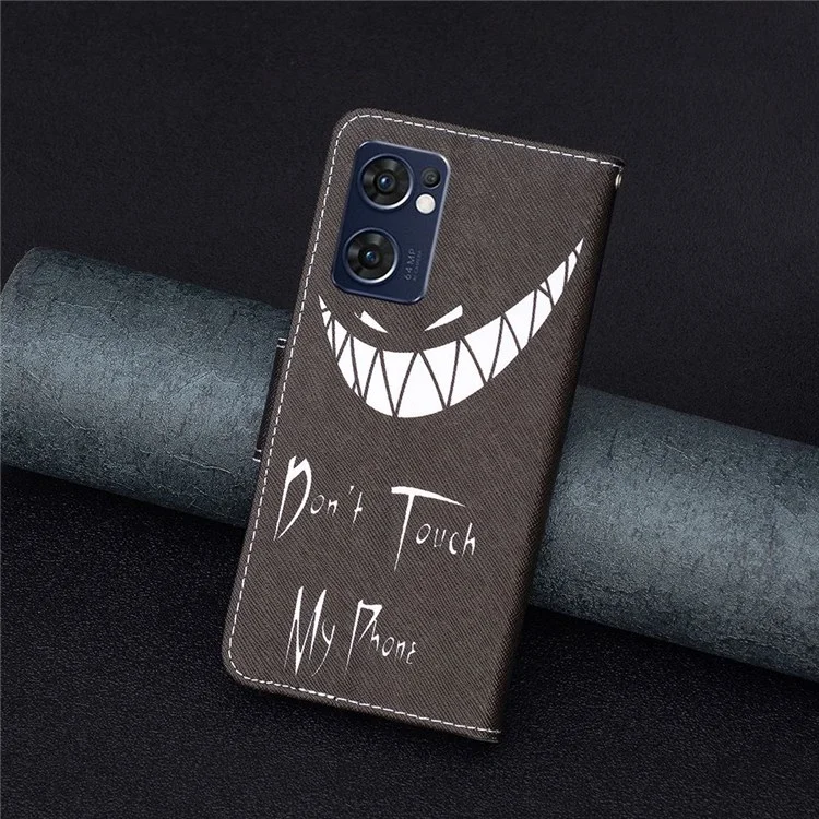 BF Pattern Printing Leather Series-1 Для Oppo Найти X5 Lite/Reno7 5G (Global), Магнитный Дизайн Застежки Против Кожаного Телефона с Складной Подставкой Для Подставки. - не Трогай Мой Телефон