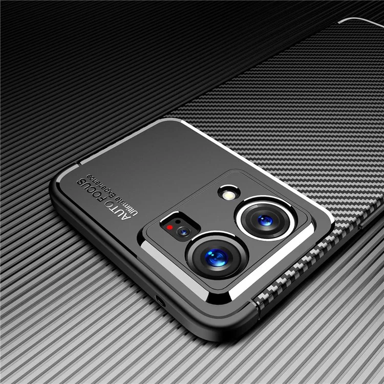 Для Oppo Reno7 4G/F21 Pro 4G Мягкий TPU-чехол с текстурой под углеродное волокно с точными вырезами для защиты камеры, ударопрочный чехол для телефона - черного цвета