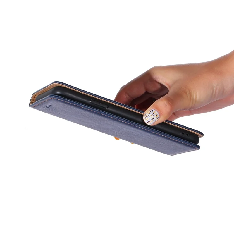 Per Vivo X Note 5G PU in Pelle Shock Aoffth Wallet Style Magnetic Book Magnetic Closed Drop-afto Telefono Shell - Blu