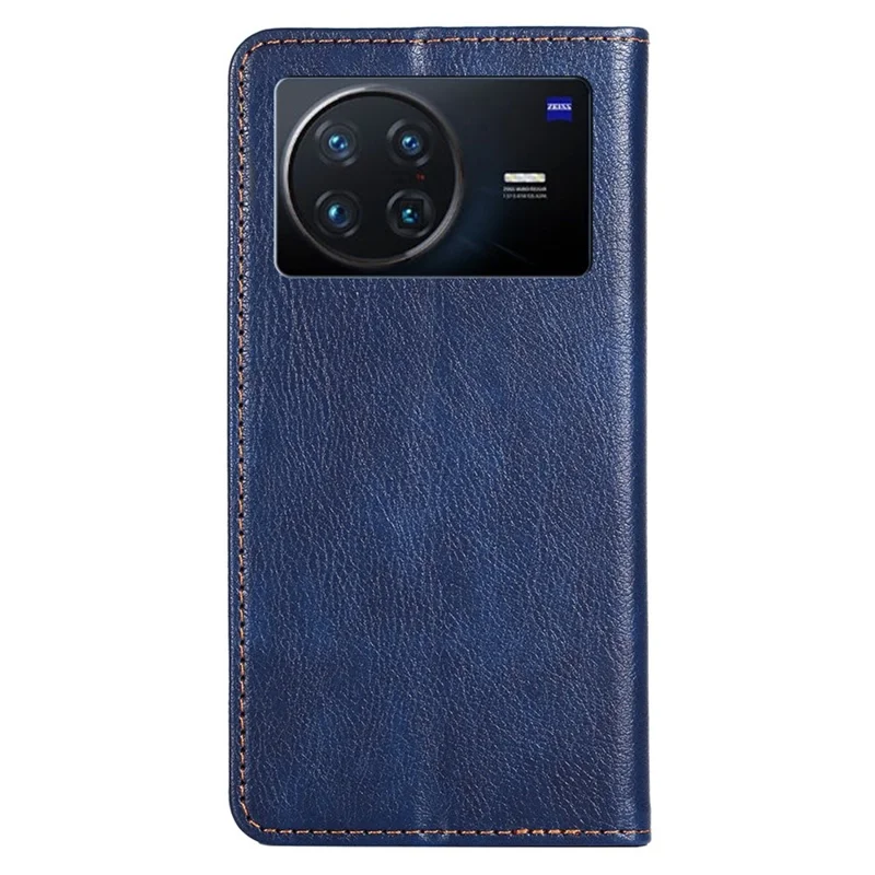 Per Vivo X Note 5G PU in Pelle Shock Aoffth Wallet Style Magnetic Book Magnetic Closed Drop-afto Telefono Shell - Blu