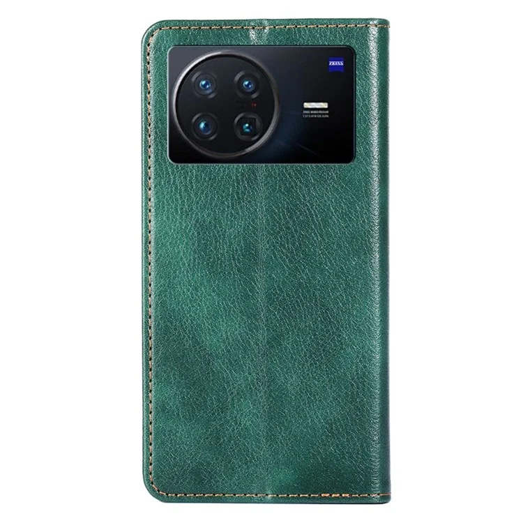 For vivo X Note 5G PU Leather Shockproof Case Wallet Style Magnetic Book Auto Closed Drop-proof Stand Phone Shell - Green