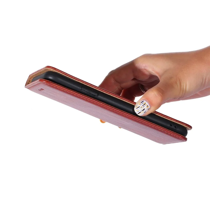 For vivo X Note 5G PU Leather Shockproof Case Wallet Style Magnetic Book Auto Closed Drop-proof Stand Phone Shell - Brown