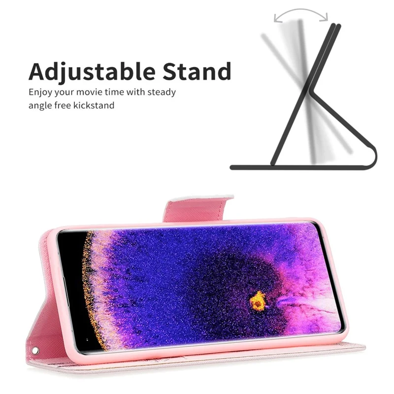 For Oppo Find X5 Pro Phone Case Pattern Printing PU Leather Wallet Stand Cover - Giraffe