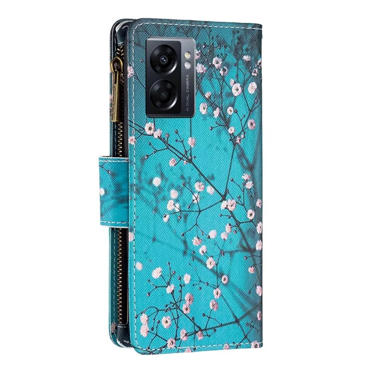 BF Pattern Printing Leather Series-4 Para Oppo A57 (2022) 5G / A77 5G, 03 PU de Cuero PU de Estilo PU Case de Teléfonos Móviles de Bolsillo Con Soporte Ajustable - Dulce de Invierno