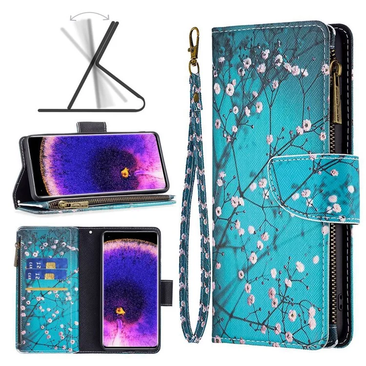 BF Pattern Printing Leather Series-4 Para Oppo A57 (2022) 5G / A77 5G, 03 PU de Cuero PU de Estilo PU Case de Teléfonos Móviles de Bolsillo Con Soporte Ajustable - Dulce de Invierno