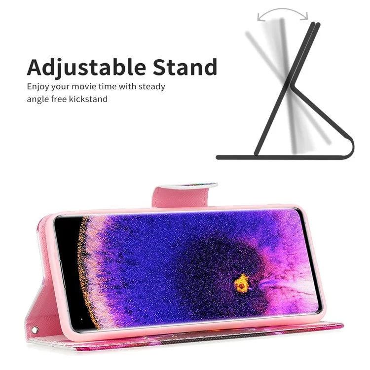 BF Pattern Printing Leath Series-1 Pour Oppo A57 (2022) 5G / A77 5G PU Cuir Portefeuille Téléphone de Téléphone Couvercle de Protection du Support - Tournesol