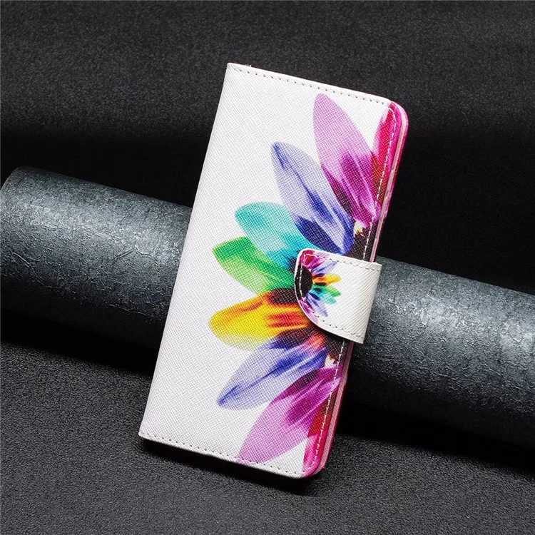 BF Pattern Printing Leath Series-1 Pour Oppo A57 (2022) 5G / A77 5G PU Cuir Portefeuille Téléphone de Téléphone Couvercle de Protection du Support - Tournesol