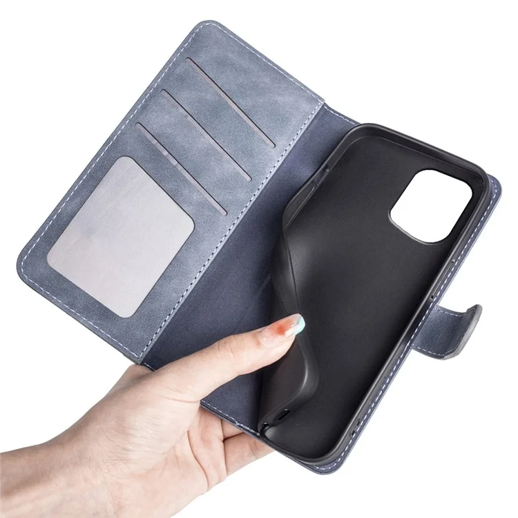 Per Oppo Find X5 Pro Splicing Design Wallet Style Anti-scratch Leather Folio Flip Magnetic Cell Phone Case with Stand - Blue