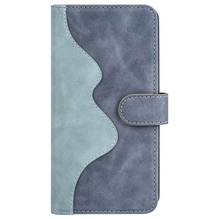 For Oppo Find X5 Folio Flip Magnetic Closure Anti-drop Case Splicing Design Stand Wallet Function Leather Phone Cover - Blue