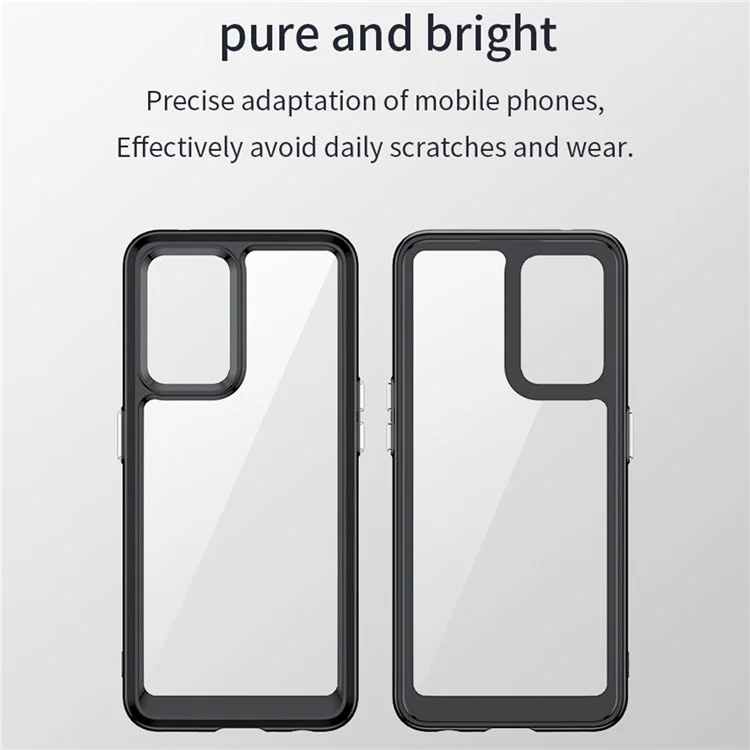 For Oppo Find X5 Lite/Reno7 5G (Global) Protective Cover, TPU+Acrylic Hybrid Case Independent Buttons Phone Shell - Black