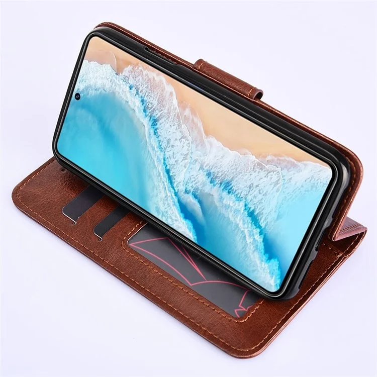 Per Vivo X80 Pro PU Leather Follio Flip Stand Cover Wallet Design Design Shockproof TPU Case Interno - Bambina Blu