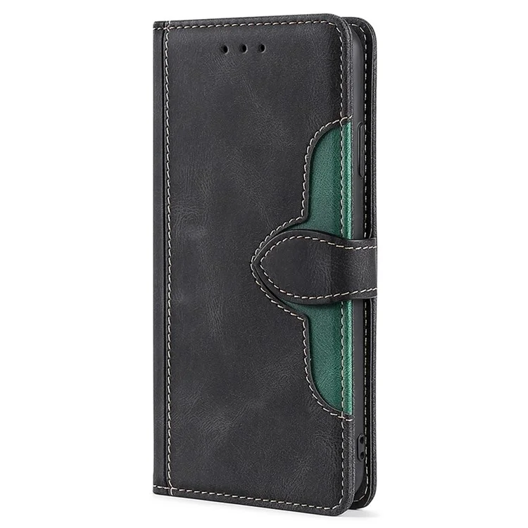 Couverture du Motif du Chapeau de Paille Pour Oppo A57 (2022) 5G / A77 5G / Realme Q5i, Book Style PU le Cuir-touch-touch Sensation de Portefeuille Téléphone Téléphone - le Noir