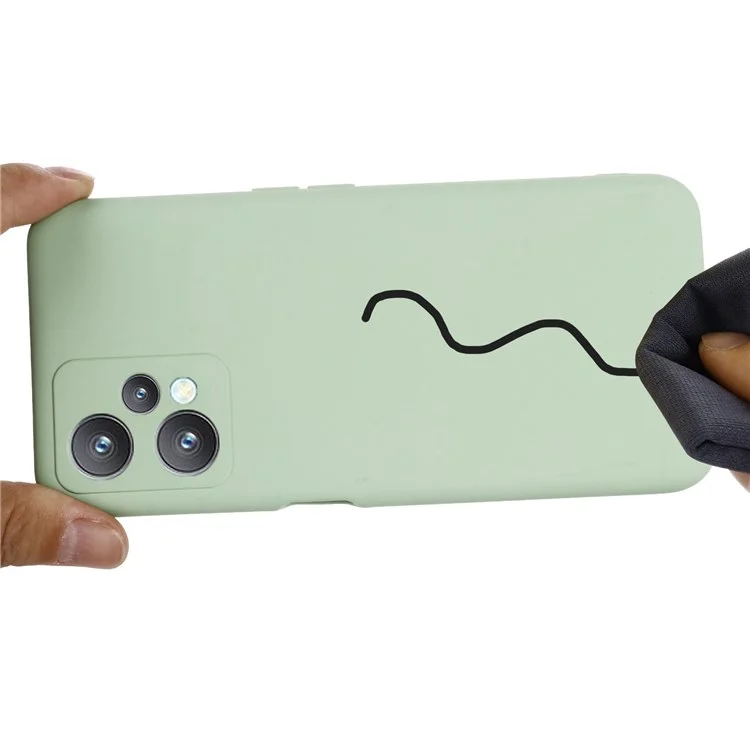 Per Realme 9 Pro/V25 Slim Liquid Silid Silicon Case a Graffio Per la Protezione Della Fotocamera Per il Rivestimento Della Fotocamera Con Cinturino Con Cinturino Con Cinturino - Verde