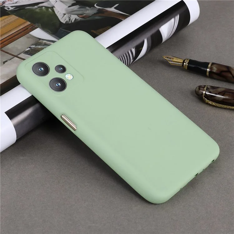 Per Realme 9 Pro/V25 Slim Liquid Silid Silicon Case a Graffio Per la Protezione Della Fotocamera Per il Rivestimento Della Fotocamera Con Cinturino Con Cinturino Con Cinturino - Verde