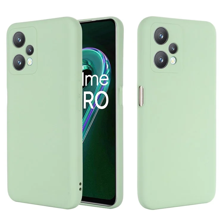 Per Realme 9 Pro/V25 Slim Liquid Silid Silicon Case a Graffio Per la Protezione Della Fotocamera Per il Rivestimento Della Fotocamera Con Cinturino Con Cinturino Con Cinturino - Verde