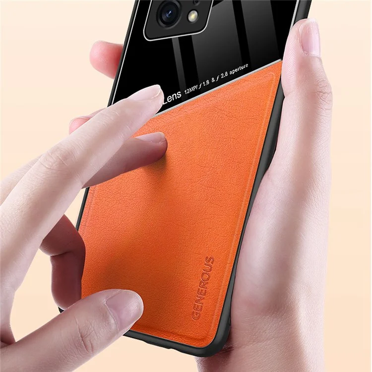 Pour Oppo Find X5 Pro Prévention des chutes Texture en cuir revêtue de PC + Étui TPU Découpes précises Protection de la caméra Coque arrière - Bleu