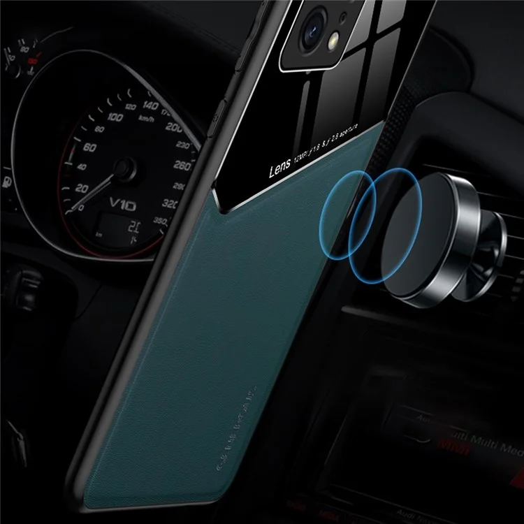 Pour Oppo Find X5 Pro Prévention des chutes Texture en cuir revêtue de PC + Étui TPU Découpes précises Protection de la caméra Coque arrière - Bleu