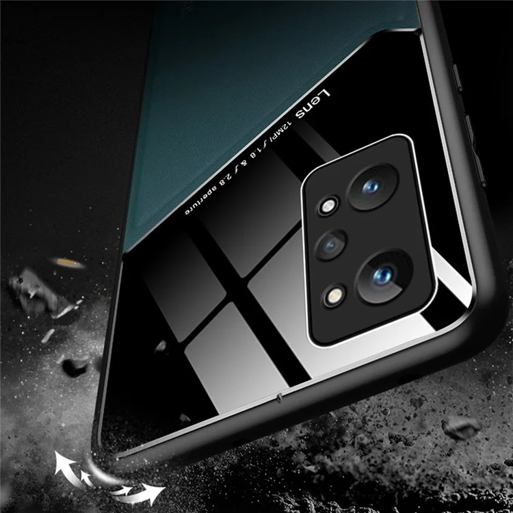 Per Realme GT2 Pro Anti-Scratch Textured Leather Coated PC + TPU Case Precise Cutouts Camera Protection Back Shell Cover - Blu