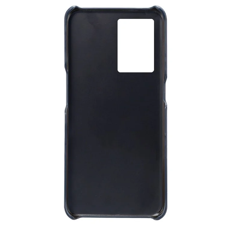 Para o Oppo A57 (2022) 5G / A77 5G Resistente a Scratch Com Slots de Cartão Multiuso Traseiro Capa de Couro PU Revestido Com Revestimento Duro Para PC - Azul