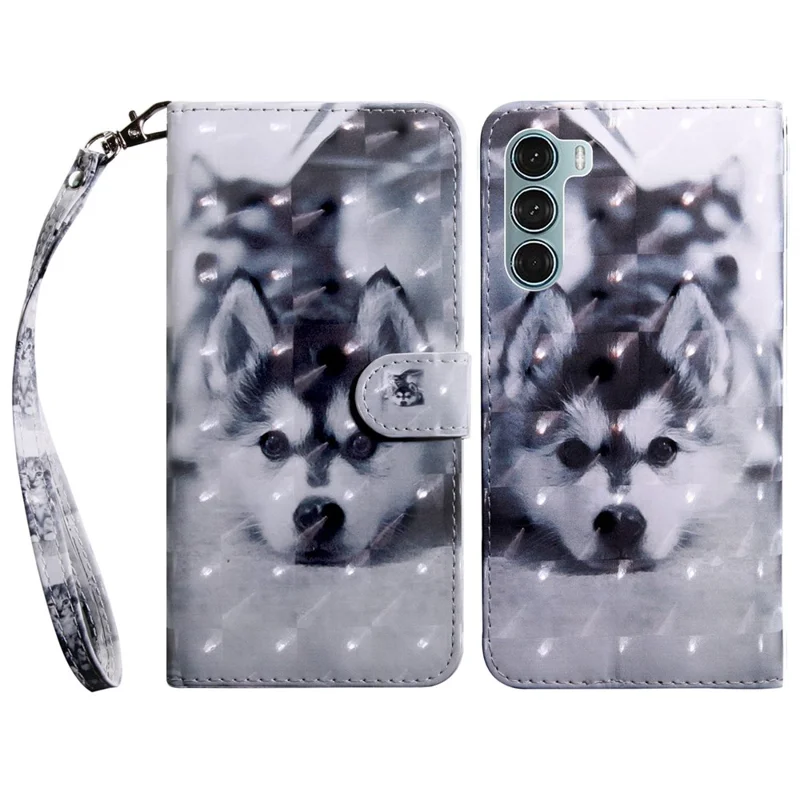 For Oppo A54 5G/A74 5G Anti-fall Wallet Phone Case Pattern Printing Phone Protector PU Leather Stand Cover - Dog