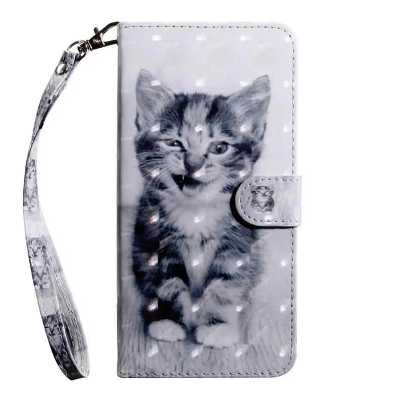 For Oppo A54 5G/A74 5G Anti-fall Wallet Phone Case Pattern Printing Phone Protector PU Leather Stand Cover - Cat