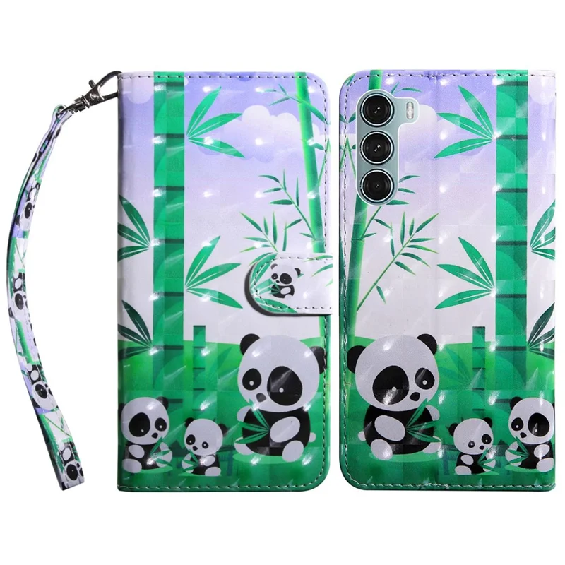 For Oppo A54 5G/A74 5G Anti-fall Wallet Phone Case Pattern Printing Phone Protector PU Leather Stand Cover - Pandas