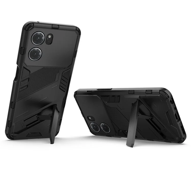 Für Oppo K10 5G (China) Anti-fall-kickstand-funktion Combo PC + Tpu-hülle Dual Layer Schutzmobile Shell - Schwarz