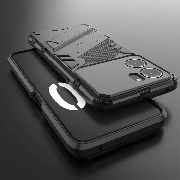 Per Oppo K10 5G (cina) Funzione di Kickstand Anti-fall Combo PC + TPU Custodia a Doppio Livello Shell di Telefono Cellulare - Nero